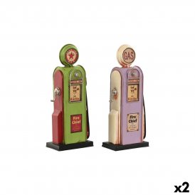Home ESPRIT Dekorativ Figur Magenta Pistasj Vintage gasolinera 7 x 4 17 cm (2 enheter) Metall
