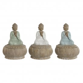 Home ESPRIT Dekorativ Figur Home ESPRIT Hvit Grønn Turkis Orientalsk 11 x 11 x 15 cm (3 enheter)