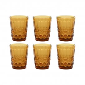 Home ESPRIT Sett med glass Rav Krystall lettelse 240 ml (6 enheter)