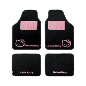 Vloermattenset voor auto Hello Kitty KIT3013 Universeel Zwart Roze (4 pcs)