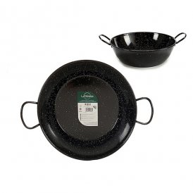 Deep Pan with Handles Black Enamelled Steel