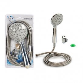 A shower head with a hose to direct the flow 2 m Silver Metal