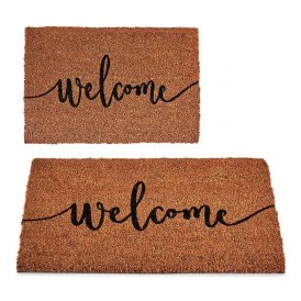 Doormat Welcome Black Brown Coconut Fibre (40 x 1,5 x 60 cm)