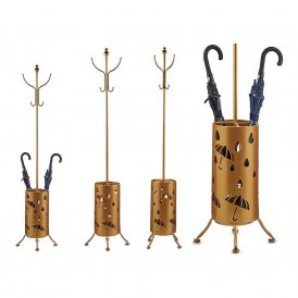 Coat rack Umbrella stand Golden Metal (44 x 185 x 44 cm)