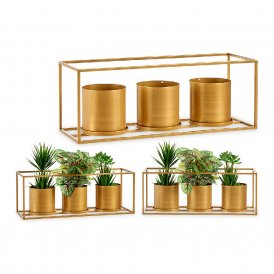 Planter Golden Metal (16 x 18 x 48 cm)