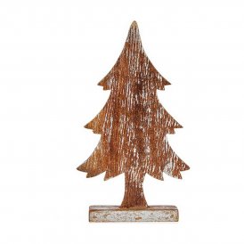 Weihnachtsbaum Braun 5 x 39 x 21 cm Silberfarben Holz