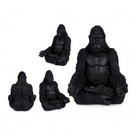 Decorative Figure Gorilla Black 19 x 26,5 x 22 cm
