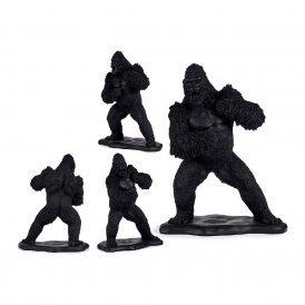Decorative Figure Gorilla Black Resin (25,5 x 56,5 x 43,5 cm)
