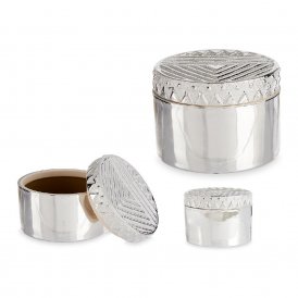 Jewelry box 13,5 x 9,5 x 13,5 cm Ceramic Silver