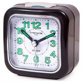 Analoge alarmklok Timemark Zwart Stil met geluid Nachtmodus (7.5 x 8 x 4.5 cm)
