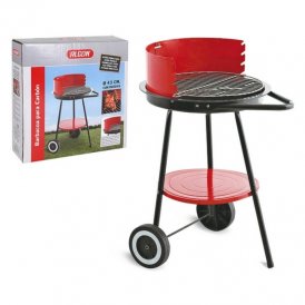 Coal Barbecue with Wheels Algon Black Red (ø 43 cm)
