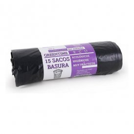 Rubbish Bags Eco Green Time 50 L Black (15 Uds)