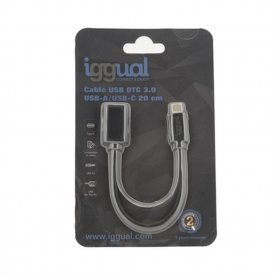 USB-C Cable OTG 3.0 iggual IGG317372 20 cm Black