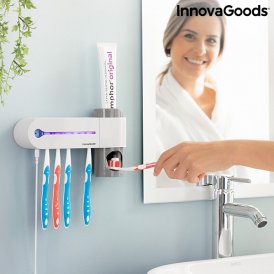 UV tandenborstelsterilisator met standaard en tandpastadispenser Smiluv InnovaGoods