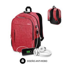 Rucksack for Laptop and Tablet with USB Output Subblim Urban Lock Backpack 16" Red