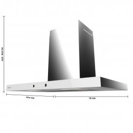 Cecotec Kjøkkenvifte Flux TT 704400 Inox A++ 70cm 413m³/h LED BLDC 3 hastigheter Hvit Rustfritt stål
