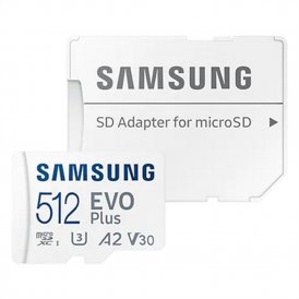 Micro SD Memory Card with Adaptor Samsung MB-MC512KAEU 512 GB UHS-I 130 MB/s