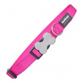 Hundehalsbånd rød Dingo Glatt Fuksia 24-37 cm