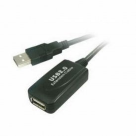 Verlängerungskabel mit USB NANOCABLE 10.01.0211 Schwarz 5 m