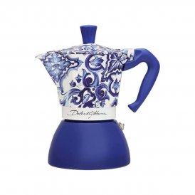 Bialetti Italian Kaffekanne D&G blå MEDI 6T Blå 6 Kopper Rustfritt stål