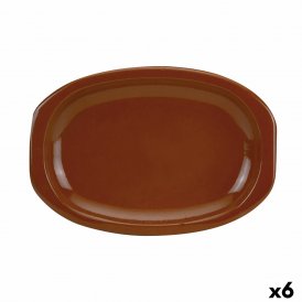 Serving Platter Raimundo Barro Profesional Baked clay Brown 6 Units 36 x 25 cm