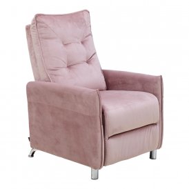 Reclining Armchair Astan Hogar Relax Manual Pink Velvet