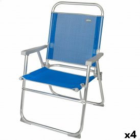 Strandstoel Aktive Gomera Blauw 48 x 88 x 50 cm Aluminium Opvouwbaar (4 Stuks)