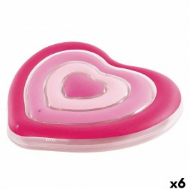 Intex Luftmadrass Hjerte 135 x 155 25 cm rosa (6 enheter)
