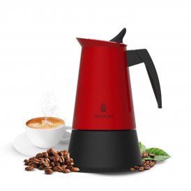 Cecotec Kaffetrakter italiensk rustfritt stål Piccolina 200 2 kopper 100ml rød dryppstopp
