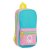 Backpack Pencil Case Benetton Color Block Yellow Pink Turquoise (33 Pieces)
