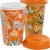 Mug DKD Home Decor Orange Silicone Porcelain (400 ml) (3 pcs)