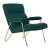 Armchair DKD Home Decor 8424001795499 Golden Metal Polyester Green (69 x 90 x 90 cm)
