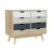 Chest of drawers DKD Home Decor Natural Beige MDF White Dark grey Paolownia wood (79 x 35 x 65 cm)