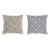Cushion DKD Home Decor Grey Beige Polyester Cotton Aluminium (45 x 10 x 45 cm) (2 Units)