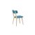 Dining Chair DKD Home Decor 51 x 46 x 76 cm Natural Blue Metal Polyurethane