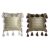 Cushion DKD Home Decor 8424001818907 Golden Fringe Polyester Aluminium Light brown Dark brown (45 x 10 x 45 cm) (2 Units)
