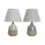 Desk lamp DKD Home Decor Porcelain Polyester Multicolour 240 V 50 W (2 pcs) (30 x 30 x 44 cm)