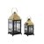 Lantern DKD Home Decor Crystal Black Golden Metal (16 x 16 x 36 cm) (2 pcs) (22 x 22 x 49 cm)