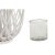 Home ESPRIT Lysholder Hvit flettet Krystall 34 x 80 cm Glass