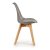 Dining Chair Grey Light brown Wood Plastic (48 x 43 x 82 cm)