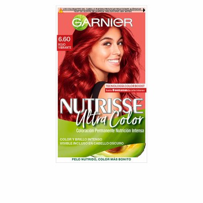 Garnier Permanent Hårfarge Nutrisse Intense Rubinrød Nº 6. 60 6, 60-rød Vibrant (3 enheter)