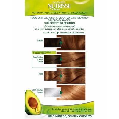 Garnier Permanent hårfarge - krem Nutrisse Nº 6, 41-Sweet Amber (3 enheter)