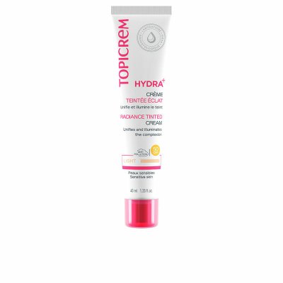 Topicrem Hydrerende krem med farge Hydra+ Klar Spf 50 40 ml
