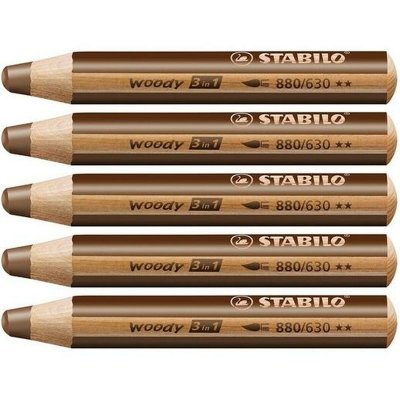 Stabilo Fargeblyanter Woody Brun 3-i-1 (5 enheter) Tre