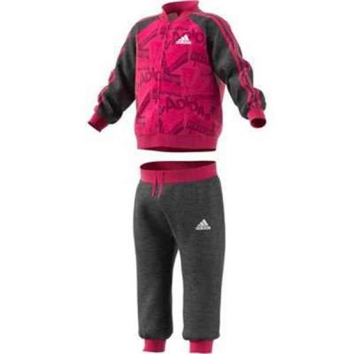 Baby's Tracksuit Adidas I Bball Jog FT Pink Black Multicolour