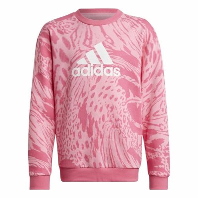 Hoodless Sweatshirt for Girls Adidas Future Icons Hybrid Animal Pink