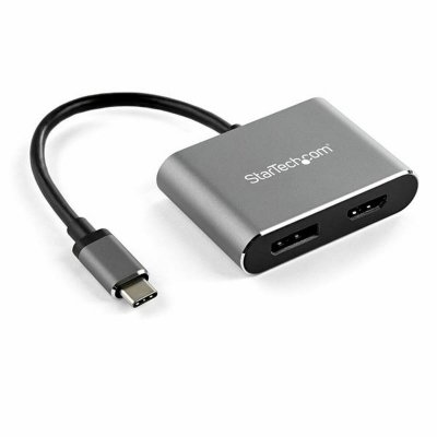 Startech USB C til HDMI/DisplayPort-Adapter CDP2DPHD 4K Ultra HD Grå Aluminium
