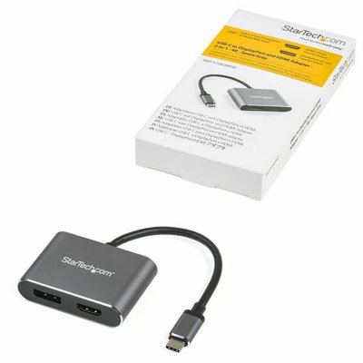 Startech USB C til HDMI/DisplayPort-Adapter CDP2DPHD 4K Ultra HD Grå Aluminium