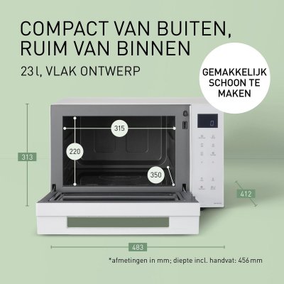 Panasonic Mikrobølgeovn med Grill NNDF37PWEPG Hvit 1000 W 23 L (Fikset A) Rustfritt stål