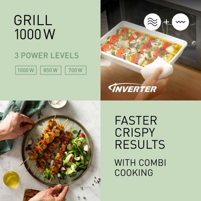 Panasonic Mikrobølgeovn med Grill Hvit Rustfritt stål